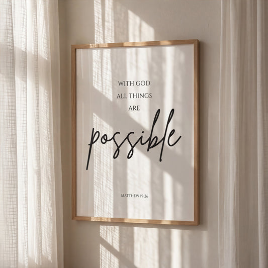 With God All Things Are Possible Wall Art
