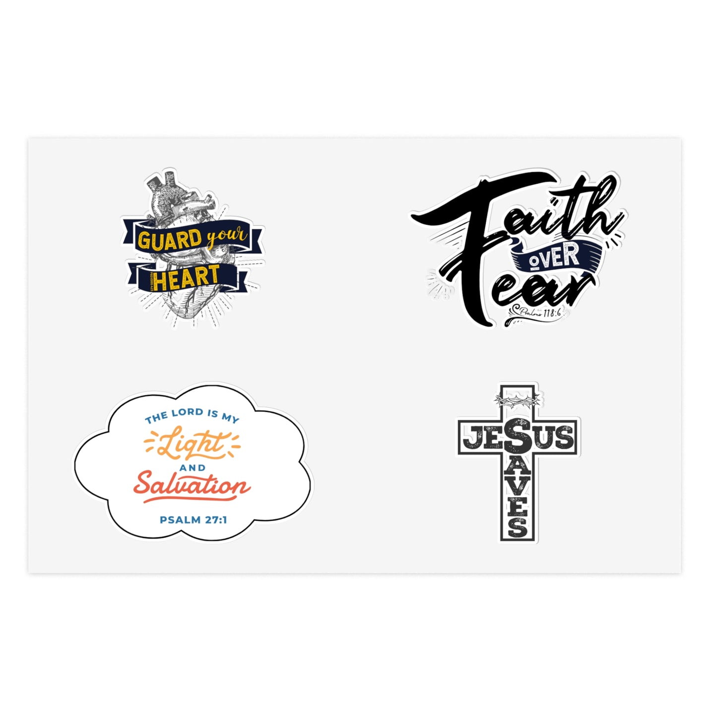 Faith Over Fear Christian Sticker Sheet