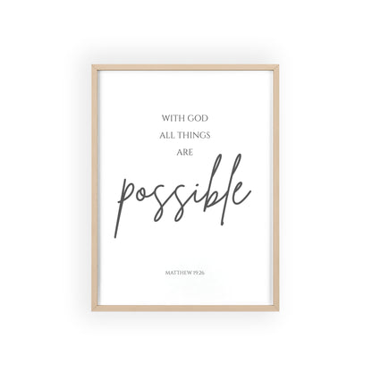 With God All Things Are Possible Wall Art