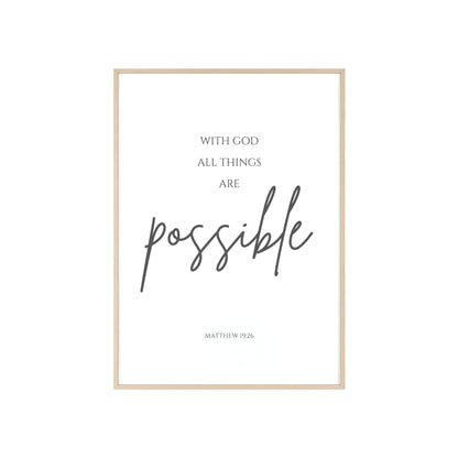 With God All Things Are Possible Wall Art