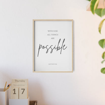 With God All Things Are Possible Wall Art