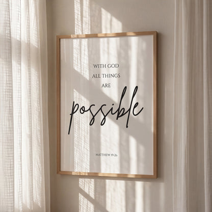 With God All Things Are Possible Wall Art