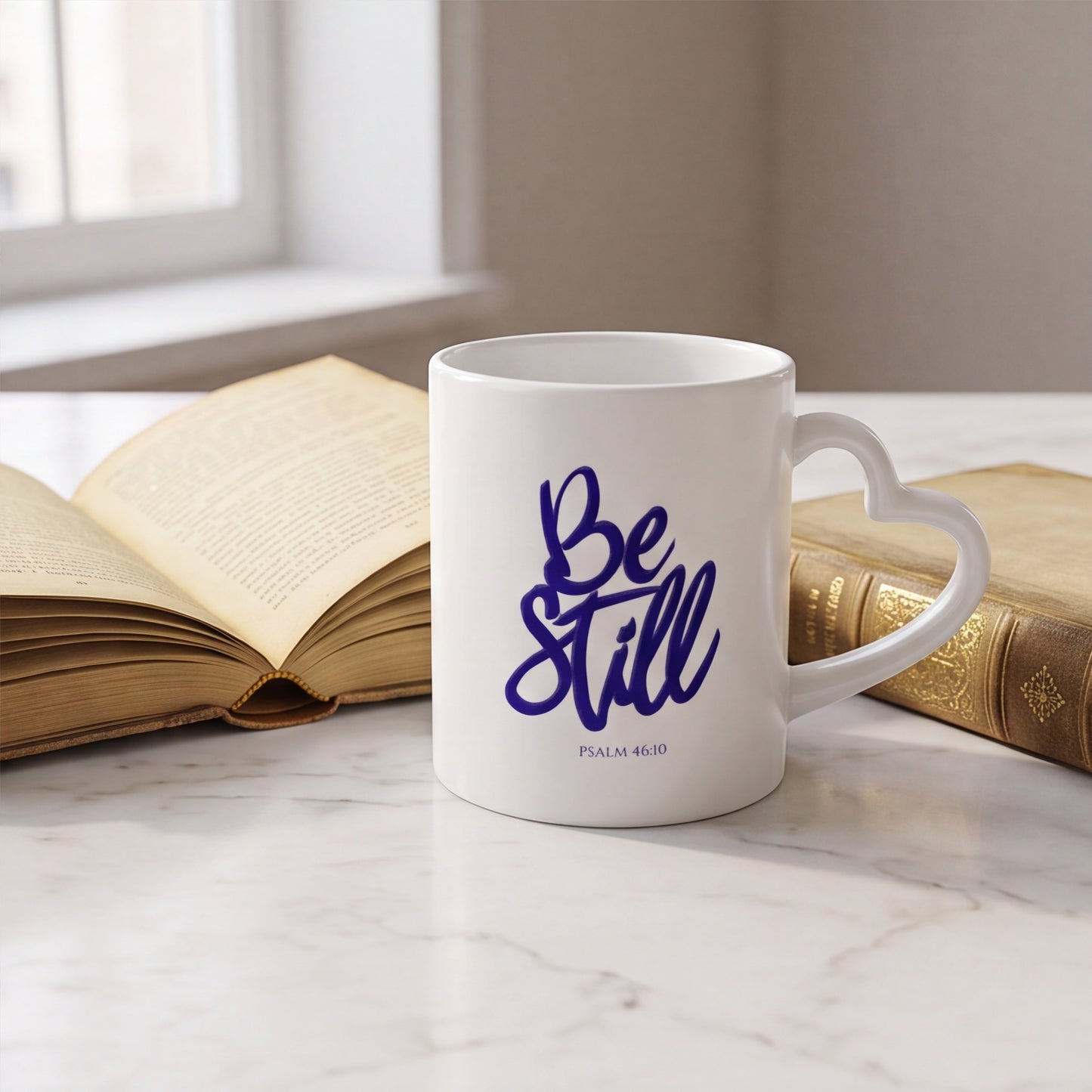 Be Still and Know Heart Handle Mug | Psalm 46:10 Scripture Mug
