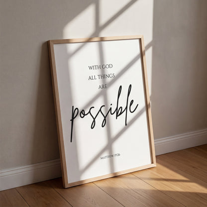 With God All Things Are Possible Wall Art